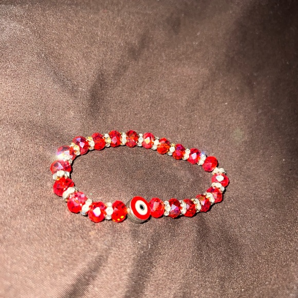 Custom handmade 2 red beaded bracelets. - Picture 3 of 3